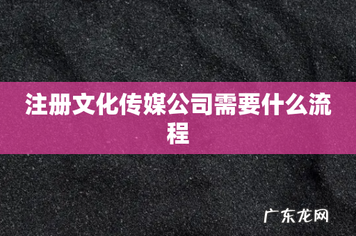 注册文化传媒公司需要什么流程