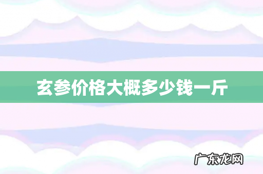 玄参价格大概多少钱一斤