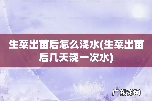 生菜出苗后几天浇一次水 生菜出苗后怎么浇水