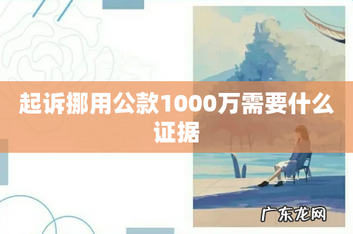 起诉挪用公款1000万需要什么证据