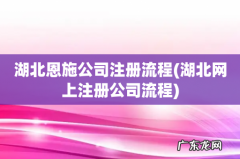 湖北网上注册公司流程 湖北恩施公司注册流程