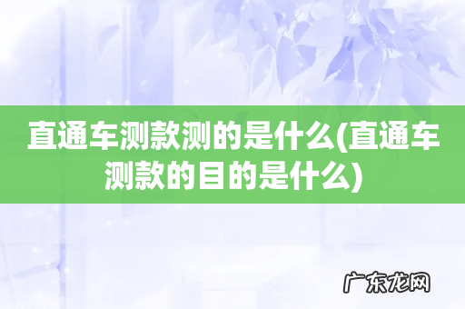 直通车测款的目的是什么 直通车测款测的是什么