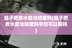 茄子把煮水能治咳嗽吗孕妇可以喝吗 茄子把煮水能治咳嗽吗