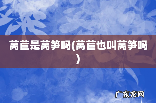 莴苣也叫莴笋吗 莴苣是莴笋吗