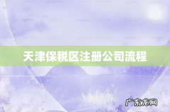 天津保税区注册公司流程