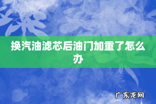 换汽油滤芯后油门加重了怎么办