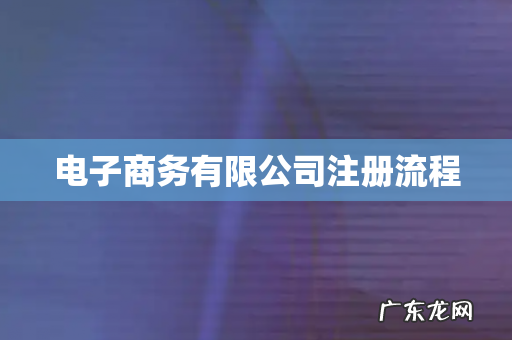 电子商务有限公司注册流程