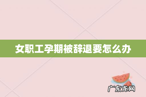 女职工孕期被辞退要怎么办