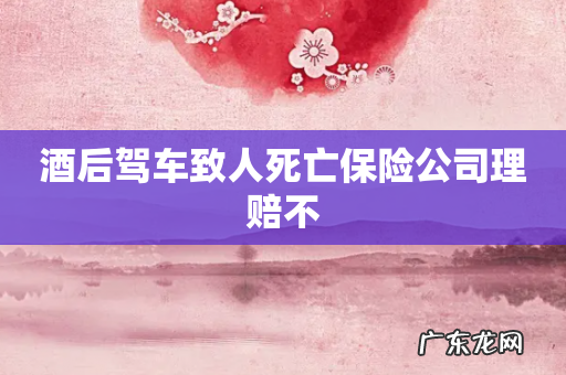 酒后驾车致人死亡保险公司理赔不