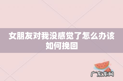 女朋友对我没感觉了怎么办该如何挽回