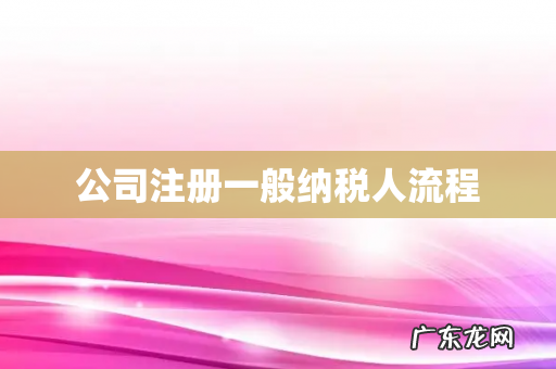 公司注册一般纳税人流程