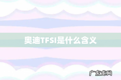 奥迪TFSI是什么含义
