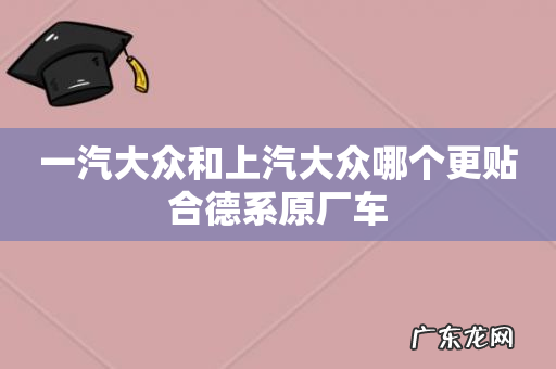 一汽大众和上汽大众哪个更贴合德系原厂车