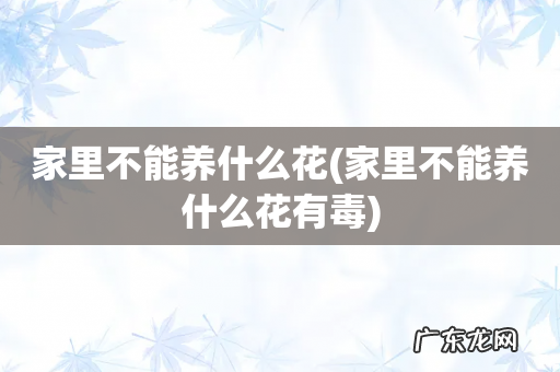 家里不能养什么花有毒 家里不能养什么花