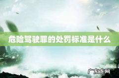 危险驾驶罪的处罚标准是什么