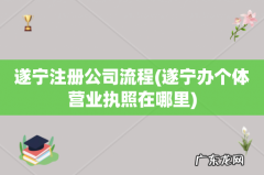 遂宁办个体营业执照在哪里 遂宁注册公司流程