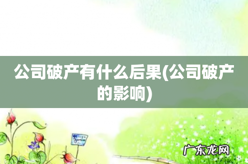 公司破产的影响 公司破产有什么后果