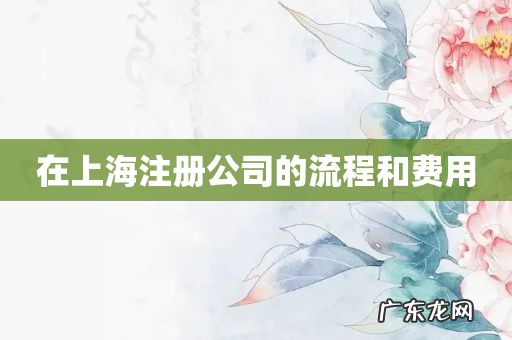 在上海注册公司的流程和费用
