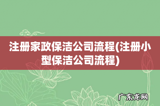 注册小型保洁公司流程 注册家政保洁公司流程