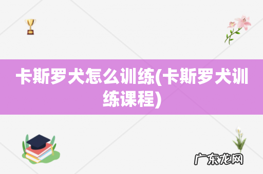 卡斯罗犬训练课程 卡斯罗犬怎么训练