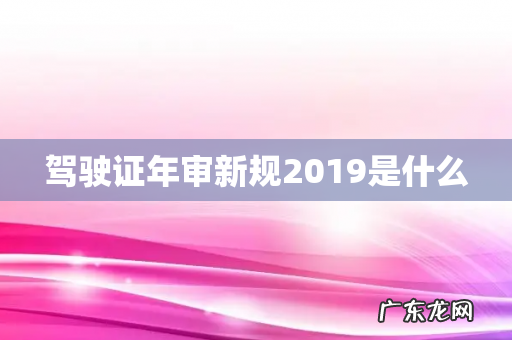 驾驶证年审新规2019是什么