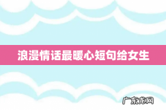 浪漫情话最暖心短句给女生