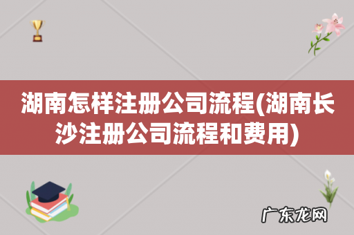 湖南长沙注册公司流程和费用 湖南怎样注册公司流程