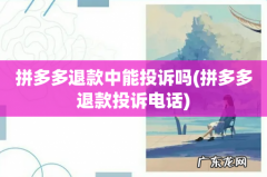 拼多多退款投诉电话 拼多多退款中能投诉吗