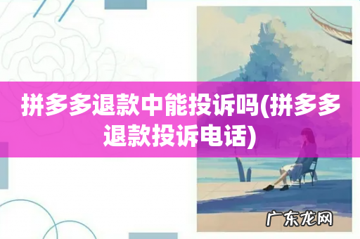 拼多多退款投诉电话 拼多多退款中能投诉吗