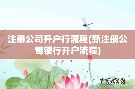 新注册公司银行开户流程 注册公司开户行流程