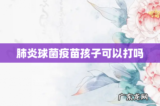 肺炎球菌疫苗孩子可以打吗