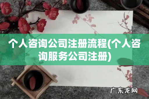 个人咨询服务公司注册 个人咨询公司注册流程