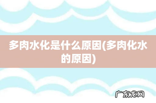 多肉化水的原因 多肉水化是什么原因