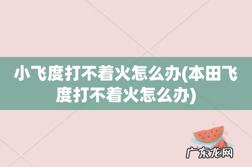 本田飞度打不着火怎么办 小飞度打不着火怎么办