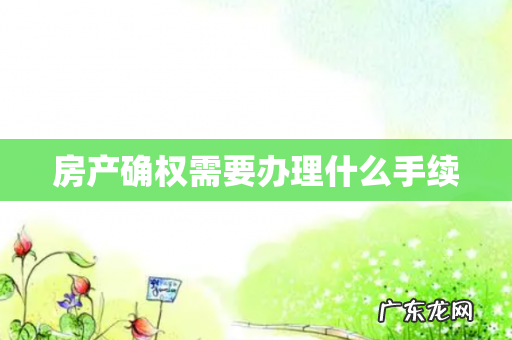 房产确权需要办理什么手续