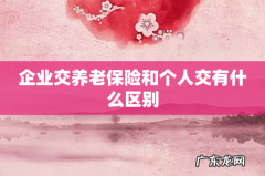 企业交养老保险和个人交有什么区别