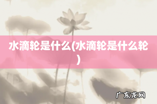 水滴轮是什么轮 水滴轮是什么