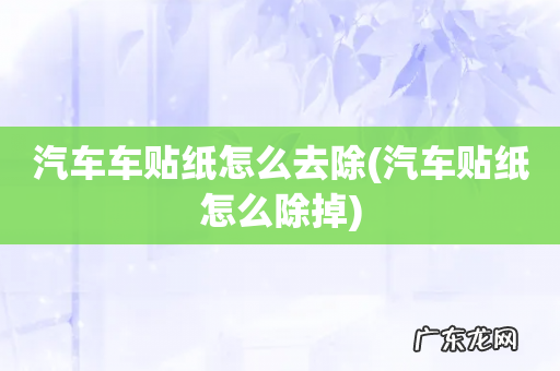 汽车贴纸怎么除掉 汽车车贴纸怎么去除