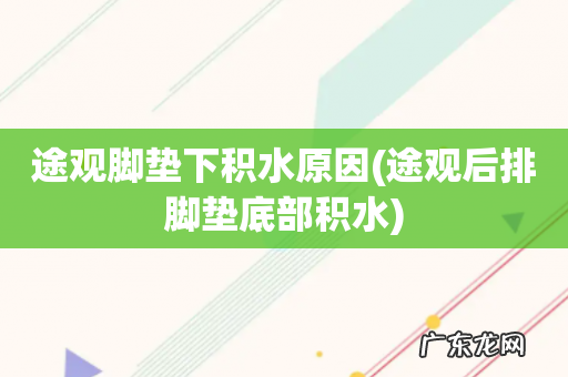 途观后排脚垫底部积水 途观脚垫下积水原因