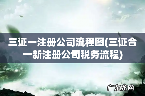 三证合一新注册公司税务流程 三证一注册公司流程图