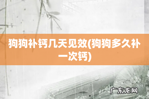 狗狗多久补一次钙 狗狗补钙几天见效