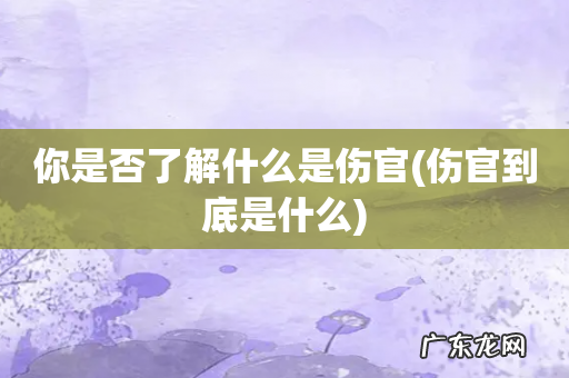 伤官到底是什么 你是否了解什么是伤官