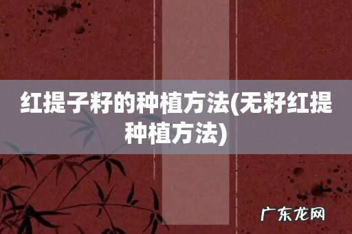 无籽红提种植方法 红提子籽的种植方法