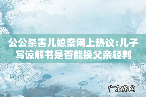 公公杀害儿媳案网上热议:儿子写谅解书是否能换父亲轻判