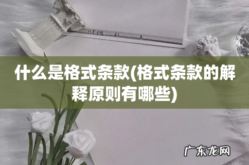 格式条款的解释原则有哪些 什么是格式条款