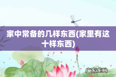 家里有这十样东西 家中常备的几样东西