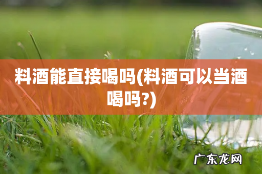 料酒可以当酒喝吗? 料酒能直接喝吗