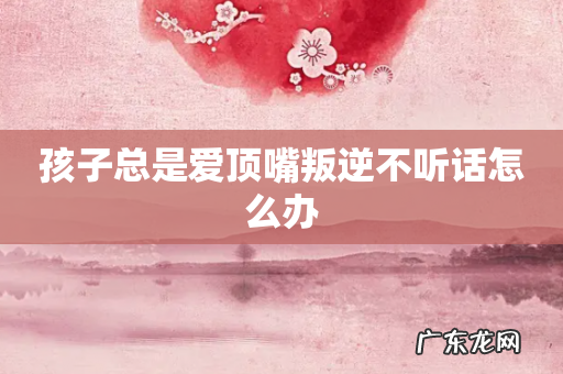 孩子总是爱顶嘴叛逆不听话怎么办