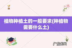 种植物需要什么土 植物种植土的一般要求