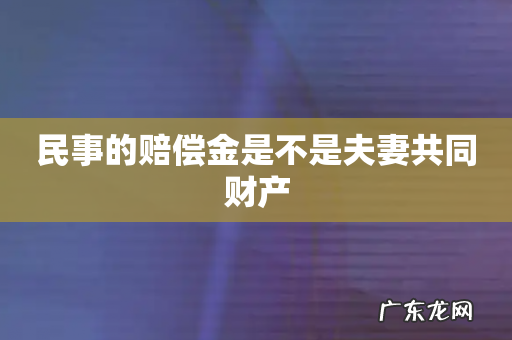 民事的赔偿金是不是夫妻共同财产
